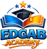 EDGAB Academy logo with graduation cap, books, and stars on a dark background